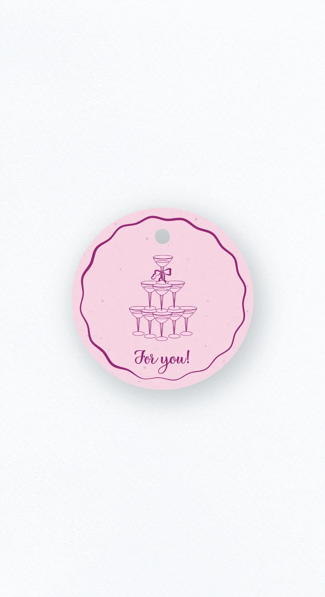 Бирка «For You!» с бокалами